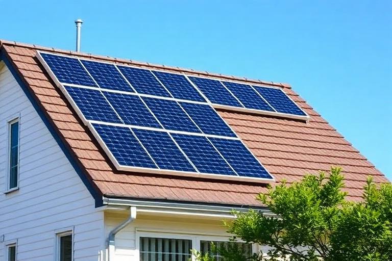 Residência com painéis solares